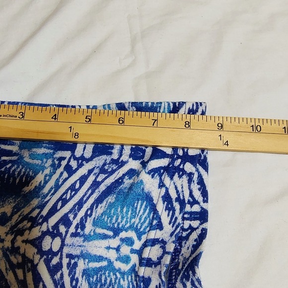 Kim Rogers Woman Blue White Print Tunic Top Plus Size 2X Short Sleeve Cotton - Picture 7 of 8